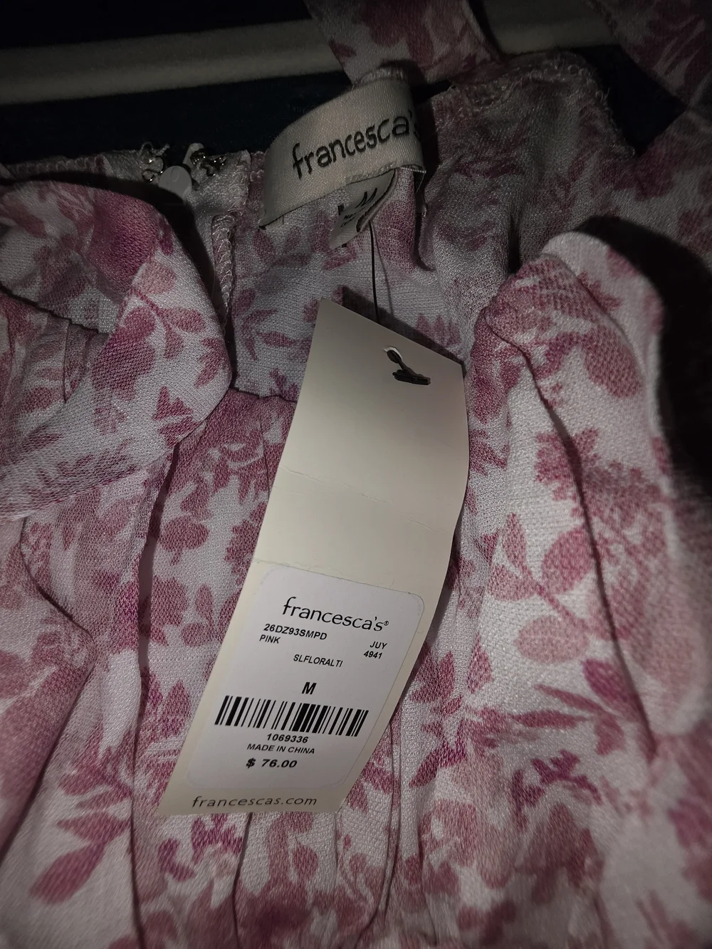 Francesca's Collections Pink Floral Tie-Shoulder Midi Dress - Picture 6 of 8